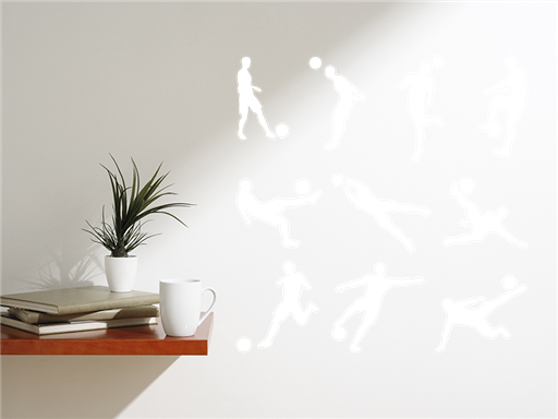 Sada nálepiek na stenu s futbalistami, Sada samolepiek na stenu s futbalistami, Sada dekorácií na stenu s futbalistami, Sada samolepiacich nálepiek na stenu s futbalistami