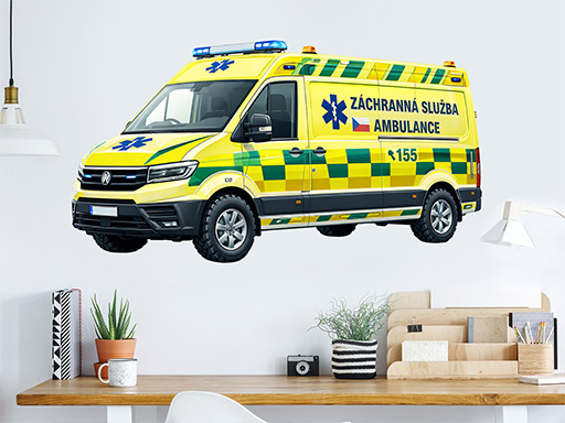 sanitka samolepky na zeď, sanitka nálepky na stěnu, sanitka dekorace na zdi, sanitka tapety na zdi