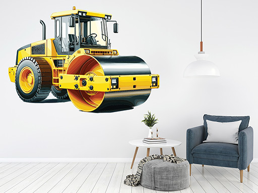 Silniční válec samolepky na zeď, Silniční válec nálepky na stěnu, Silniční válec dekorace na zdi, Silniční válec tapety na zdi