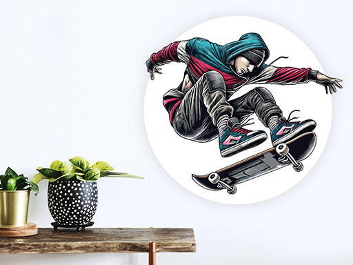 Skejťák samolepky na stenu, Skejťák nálepky na stenu, Skejťák dekorácie na stenu, Skejťák samolepiace nálepky na stenu