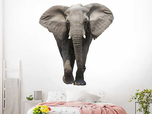 Slon samolepka na stenu, Slon nálepky na stenu, Slon dekorácie na stenu, Slon samolepiaci dekor na steny, Slon samolepiace tapety na stenu