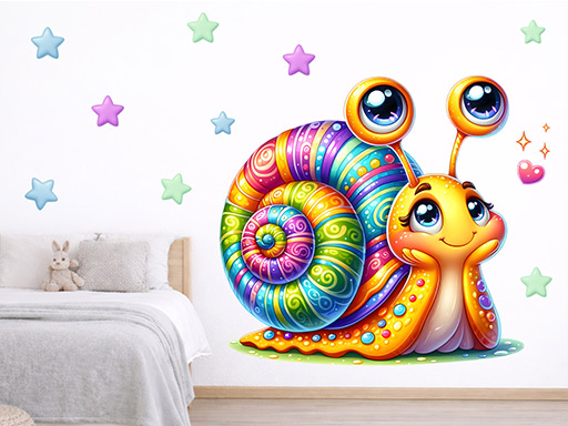 slimák samolepky na stenu, slimák nálepky na stenu, slimák dekorácie na stenu, slimák samolepiace nálepky na stenu