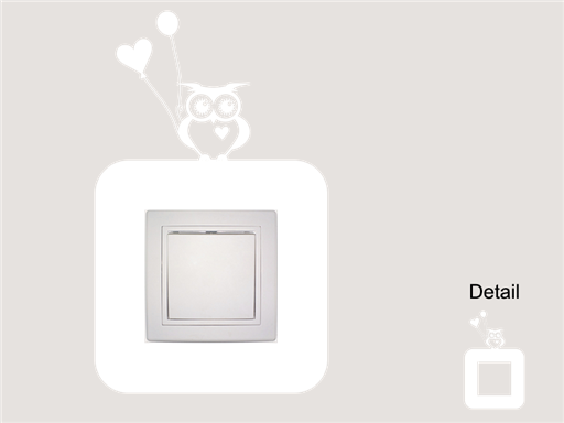 Sovička na vypínač samolepky na stenu, Sovička na vypínač nálepky na stenu, Sovička na vypínač dekorácie na stenu, Sovička na vypínač samolepiace nálepky na stenu