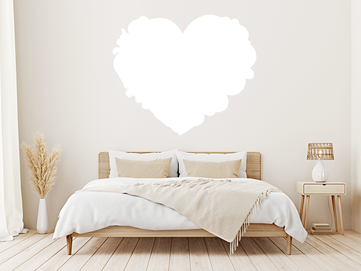 Nálepka na stenu Srdce z kvetov, Samolepky na stenu Srdce z kvetov, Dekorácia na stenu Srdce z kvetov, Samolepiaca dekorácia na stenu Srdce z kvetov, Samolepiaca tapeta Srdce z kvetov