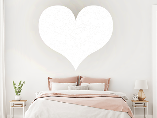 Srdce zo srdiečok samolepky na stenu, Srdce zo srdiečok nálepky na stenu, Srdce zo srdiečok dekorácie na stenu, Srdce zo srdiečok samolepiace nálepky na stenu