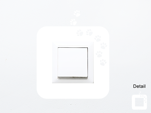 Stopy psa na vypínač samolepky na stenu, Stopy psa na vypínač nálepky na stenu, Stopy psa na vypínač dekorácie na stenu, Stopy psa na vypínač samolepiace nálepky na stenu