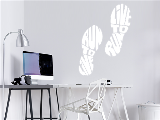 Stopy run to live samolepky na stenu, Stopy run to live nálepky na stenu, Stopy run to live dekorácie na stenu, Stopy run to live samolepiace nálepky na stenu