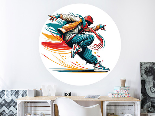 Street dance samolepka na zeď, Street dance nálepky na zeď, Street dance dekorace na stěnu, Street dance samolepící dekor na stěny, Street dance samolepící tapety na zeď