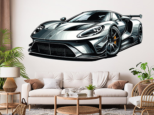 Strieborný superšport samolepky na stenu, Strieborný superšport nálepky na stenu, Strieborný superšport dekorácie na stene, Strieborný superšport tapety na stene