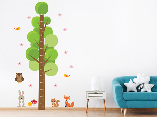 Strom meter pre deti samolepky na stenu, Strom meter pre deti nálepky na stenu, Strom meter pre deti dekorácie na stenu, Strom meter pre deti samolepiace nálepky na stenu