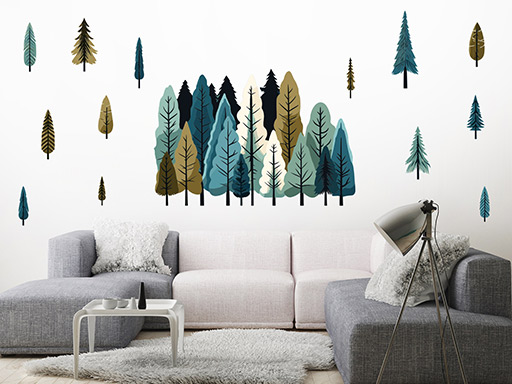 Stromy samolepka na stenu, Stromy nálepka na stenu, Stromy dekorácie na stenu, Stromy samolepiaca nálepka na stenu, Stromy samolepka na stenu