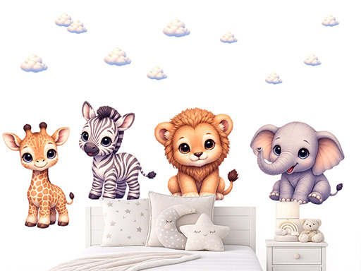 Nálepky na stenu v štýle Disney safari zvieratká, Tapety na stenu v štýle Disney safari zvieratká, Dekorácie na stenu v štýle Disney safari zvieratká, Nálepky na stenu v štýle Disney safari zvieratká