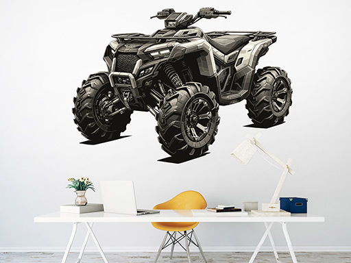 Stylová čtyřkolka samolepky na zeď, Stylová čtyřkolka nálepky na zeď, Stylová čtyřkolka dekorace na zeď, Stylová čtyřkolka samolepící nálepky na zeď