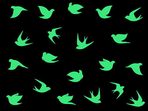 Svietiace vtáčiky samolepky na stenu, Svietiace vtáčiky nálepky na stenu, Svietiace vtáčiky dekorácie na stenu, Svietiace vtáčiky samolepiace nálepky na stenu