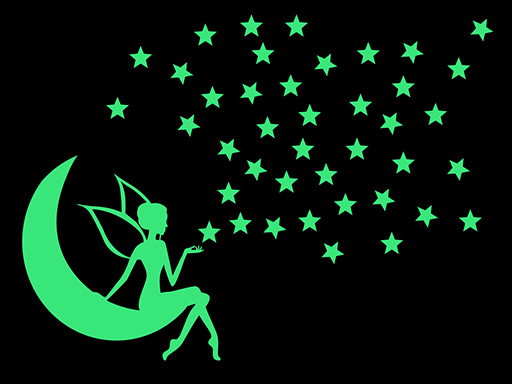 Svietiaca víla samolepky na stenu, Svietiaca víla nálepky na stenu, Svietiaca víla dekorácie na stenu, Svietiaca víla samolepiace nálepky na stenu