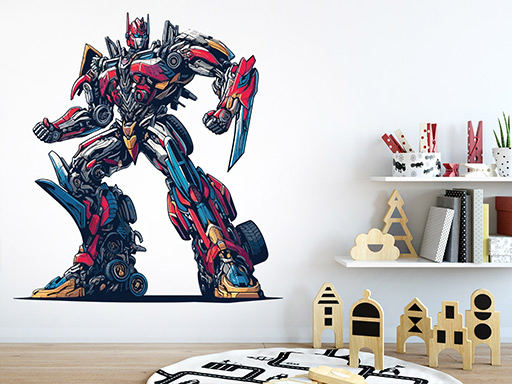 Transformer samolepka na stenu, Transformer nálepky na stenu, Transformer dekorácie na stenu, Transformer samolepiaci dekor na steny, Transformer samolepiace tapety na stenu