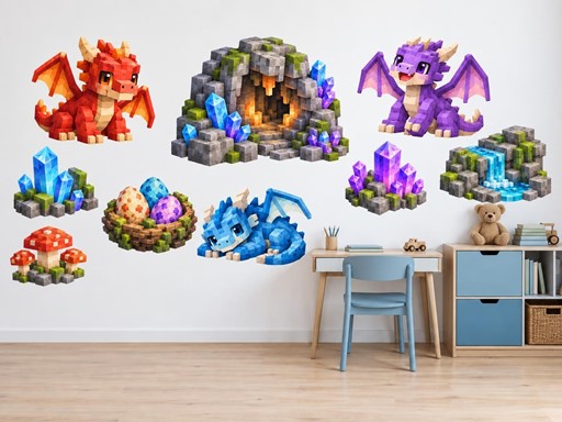 Minecraft Tři dráčci u krystalové jeskyně