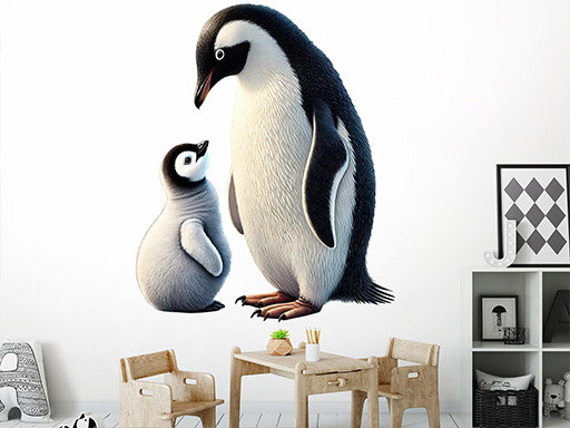 Tučniaky samolepka na stenu, Tučniaky nálepky na stenu, tučniak dekorácie na stenu, tučniak samolepiaci dekor na steny, Tučniaky samolepiace tapety na stenu