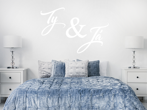 Ty & Ja nápis samolepky na stenu, Ty & Ja nálepky na stenu, Ty & Ja nápisy dekorácie na stene, Ty & Ja tapety na stene