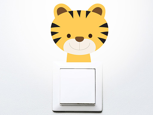 Tygr na vypínač samolepky na zeď, Tygr na vypínač nálepky na zeď, Tygr na vypínač dekorace na zeď, Tygr na vypínač samolepící nálepky na zeď