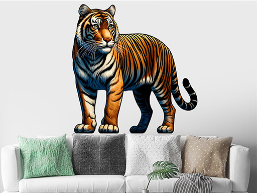 Tiger samolepka na stenu, Tiger nálepky na stenu, Tiger dekorácie na stenu, Tiger samolepiaci dekor na steny, Tiger samolepiace tapety na stenu