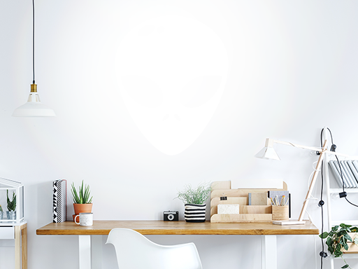 Ufo tvár nálepka na stenu, Ufo tvár nálepky na stenu, Ufo tvár samolepiaca dekorácia na stenu, ufo tvár samolepiaca dekor na stene