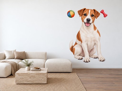 Usměvavý Jack Russell teriér samolepky na zeď, Usměvavý Jack Russell teriér tapety na zeď, Usměvavý Jack Russell teriér dekorace na zeď, Usměvavý Jack Russell teriér nálepky na zeď
