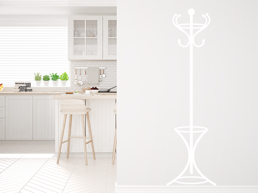 vešiak samolepka na stenu, vešiak nálepky na stenu, vešiak dekorácie na stenu, vešiak tapety na stenu, vešiak samolepiaci dekor na stenu