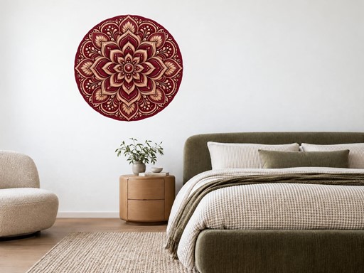 Vínová mandala nálepky na stenu, Vínová mandala tapety na stenu, Vínová mandala dekorácie na stenu, Vínová mandala samolepky na stenu