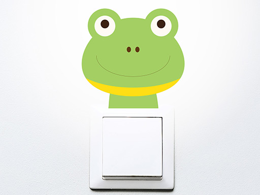 Žaba na vypínač samolepky na stenu, Žaba na vypínač nálepky na stenu, Žaba na vypínač dekorácie na stenu, Žaba na vypínač samolepiace nálepky na stenu