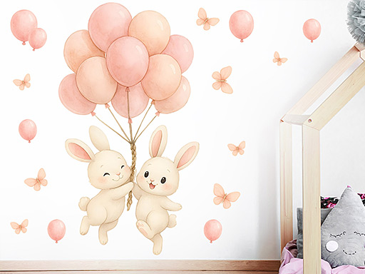 Zajačikovia s ružovými balónikmi