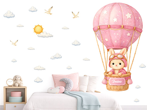 Zajačik v balóne s menom