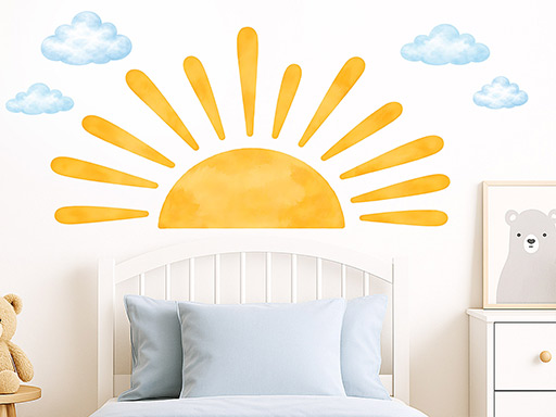 Zapadající slunce samolepky na zeď, Zapadající slunce nálepky na zeď, Zapadající slunce dekorace na zeď, Zapadající slunce samolepící nálepky na zeď