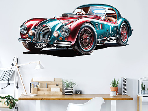 Závodné auto veterán samolepky na stenu, Závodné auto veterán nálepky na stenu, Závodné auto veterán dekorácie na stene, Závodné auto veterán tapety na stene