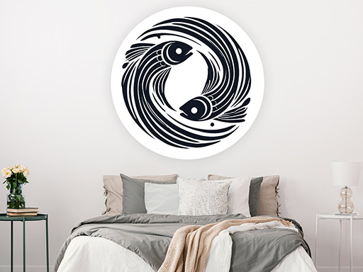 Znamenie zverokruhu Ryby samolepka na stenu, Znamenie zverokruhu Ryby nálepky na stenu, Znamenie zverokruhu Ryby dekorácie na stenu, Znamenie zverokruhu Ryby samolepiaci dekor na steny, Znamenie zverokruhu Ryby samolepiace tapety na stenu