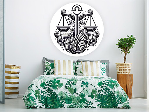 Znamenie zverokruhu Váhy samolepka na stenu, Znamenie zverokruhu Váhy nálepky na stenu, Znamenie zverokruhu Váhy dekorácie na stenu, Znamenie zverokruhu Váhy samolepiaci dekor na steny, Znamenie zverokruhu Váhy samolepiace tapety na stenu