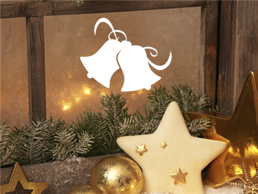 Zvončeky vianočné samolepka na okno, Zvončeky vianočné nálepky na stenu, Zvončeky vianočné dekorácie na stenu, Zvončeky vianočné samolepiaci dekor na steny, Zvončeky vianočné samolepiace tapety na okno