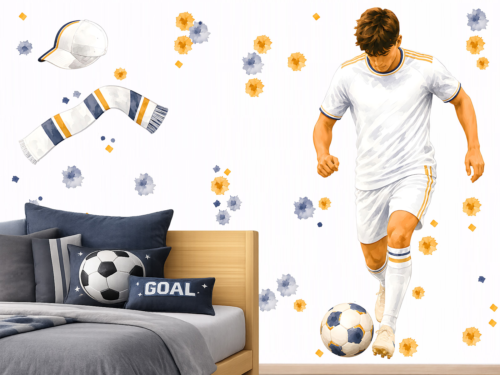 Nálepka na stenu s futbalistom Realu Madrid, Nálepky na stenu s futbalistom Realu Madrid, Dekorácia na stenu s futbalistom Realu Madrid, Samolepiaca dekorácia na stenu s futbalistom Realu Madrid, Samolepiace tapety na stenu s futbalistom Realu Madrid