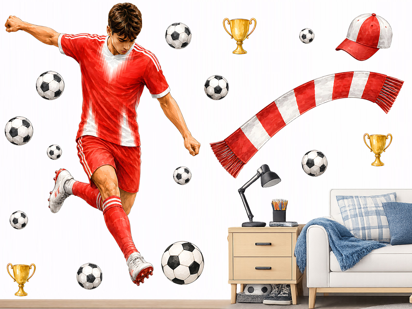 Nálepky na stenu s futbalistom Bayernu Mníchov, Dekorácie na stenu s futbalistom Bayernu Mníchov, Samolepiace dekorácie na stenu s futbalistom Bayernu Mníchov, Nálepky na stenu s futbalistom Bayernu Mníchov