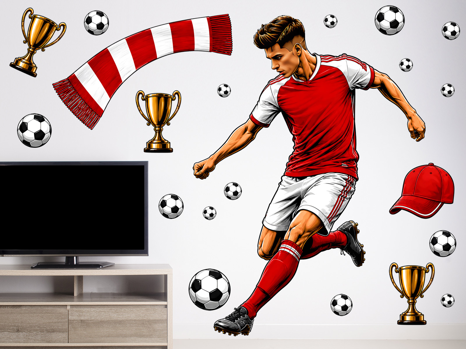 Nálepky na stenu s motívom futbalistu Arsenalu Londýn, Dekorácie na stenu s motívom futbalistu Arsenalu Londýn, Samolepiace dekorácie na stenu s motívom futbalistu Arsenalu Londýn, Nálepky na stenu s motívom futbalistu Arsenalu Londýn